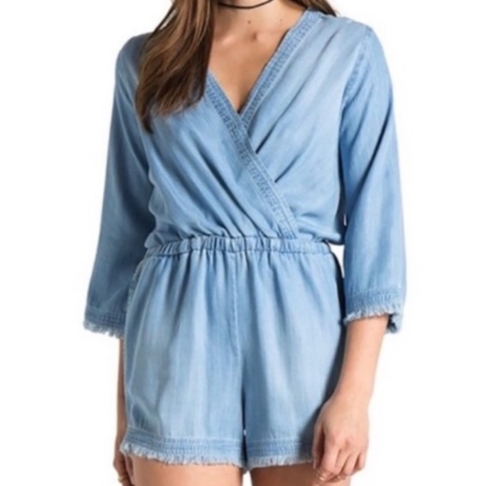Chelsea and violet chambray denim romper- small